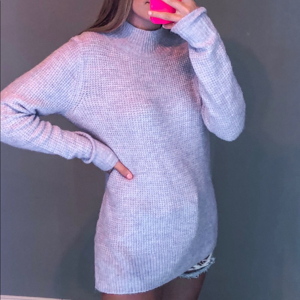 old navy light purple mock neck sweater